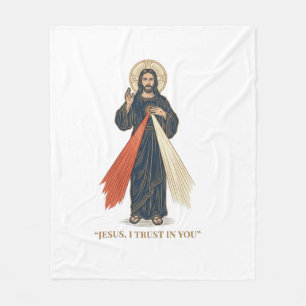 Vintage Jesus, ich vertraue auf Dich religiöser Ve Fleecedecke