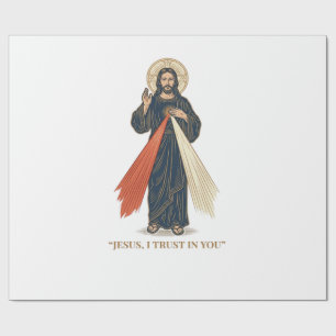 Vintage Jesus, ich vertraue auf Dich religiöser Ve Geschenkpapier