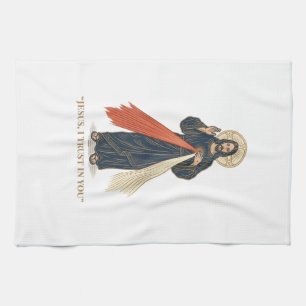 Vintage Jesus, ich vertraue auf dich religiöser Ve Geschirrtuch