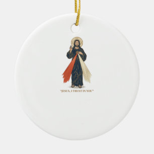 Vintage Jesus, ich vertraue auf dich religiöser Ve Keramik Ornament