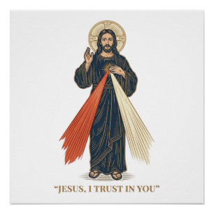 Vintage Jesus, ich vertraue auf Dich religiöser Ve Poster