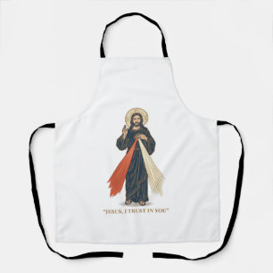 Vintage Jesus, ich vertraue auf Dich religiöser Ve Schürze