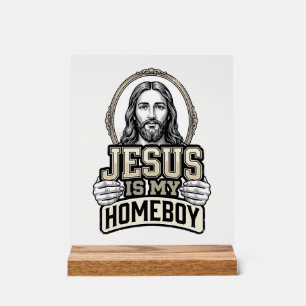 Vintage Jesus Is My Homeboy Gravur Vektor Design Acrylschild