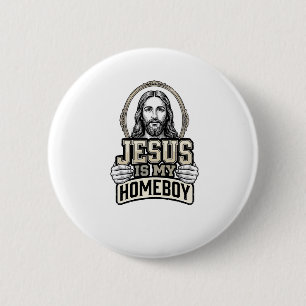 Vintage Jesus Is My Homeboy Gravur Vektor Design Button