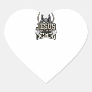 Vintage Jesus Is My Homeboy Gravur Vektor Design Herz-Aufkleber