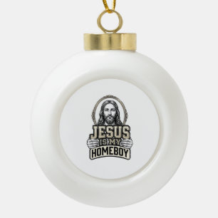 Vintage Jesus Is My Homeboy Gravur Vektor Design Keramik Kugel-Ornament