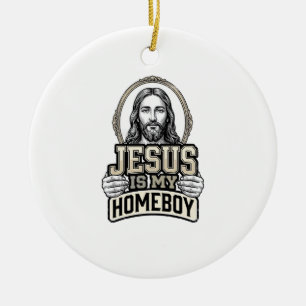 Vintage Jesus Is My Homeboy Gravur Vektor Design Keramik Ornament
