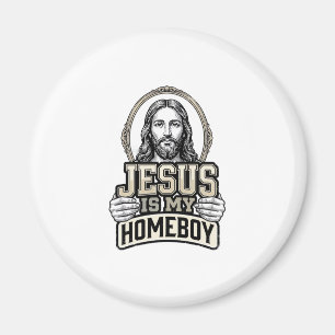Vintage Jesus Is My Homeboy Gravur Vektor Design Magnet
