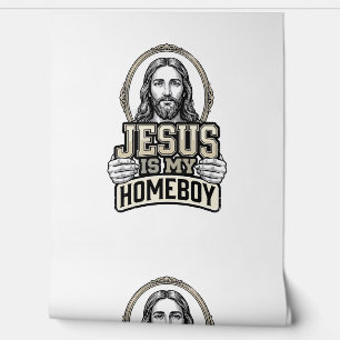 Vintage Jesus Is My Homeboy Gravur Vektor Design Tapete