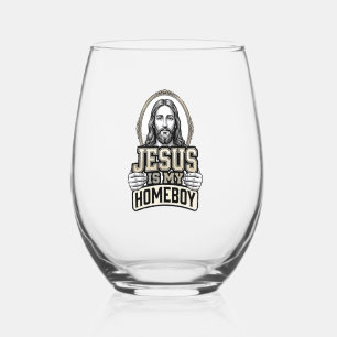 Vintage Jesus Is My Homeboy Gravur Vektor Design Weinglas Ohne Stiel