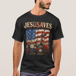 Vintage Jesus Jesus rettet USA 250 Jahre 1776 T-Shirt