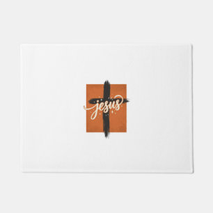Vintage-Jesus-Kreuz-Christliches-Shirt-Design_1 Fußmatte