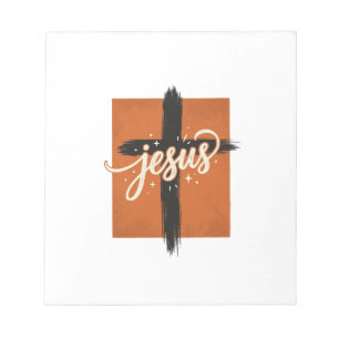 Vintage-Jesus-Kreuz-Christliches-Shirt-Design_1 Notizblock