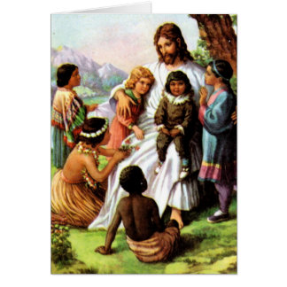 Vintage Jesus-Lieben die ganze Kinderkarte