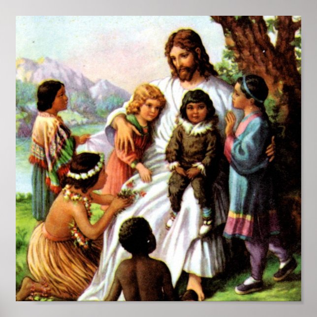 Vintage Jesus Lieben Poster 15x15 (Vorne)