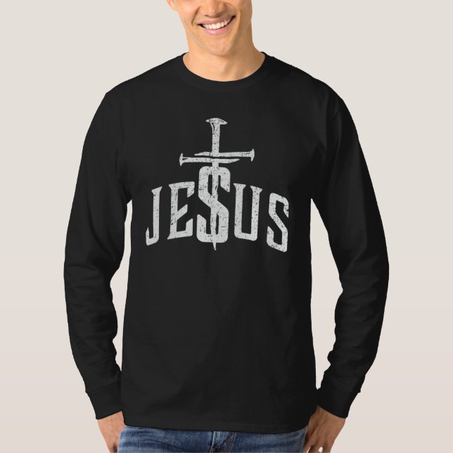 Vintage Jesus Nails Christian Jesus Christ T-Shirt (Vorderseite)