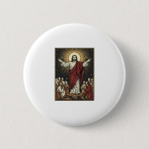 Vintage Jesus Strahlende Herrlichkeit Christliche Button