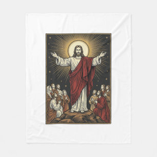 Vintage Jesus Strahlende Herrlichkeit Christliche  Fleecedecke