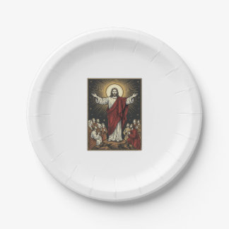 Vintage Jesus Strahlende Herrlichkeit Christliche Pappteller