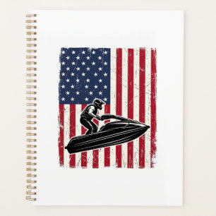 Vintage-Jet-Ski-Amerikanische-Flagge-Vektor-Shirt- Planer