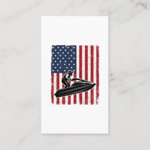 Vintage-Jet-Ski-Amerikanische-Flagge-Vektor-Shirt- Visitenkarte
