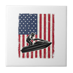 Vintage-Jetski-Amerikanische-Flagge-Vektor-Shirt-D Fliese