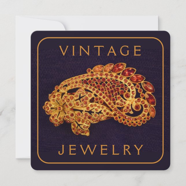 VINTAGE JEWELRY-Flachkarte (Vorderseite)