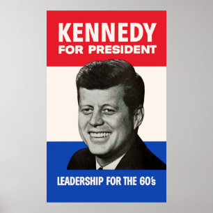 Vintage JFK Kennedy für Präsident 1960 Kampagne Poster