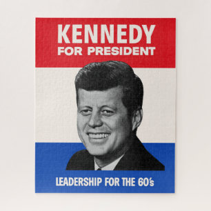 Vintage JFK Kennedy für Präsident 1960 Wahlkampf J Puzzle