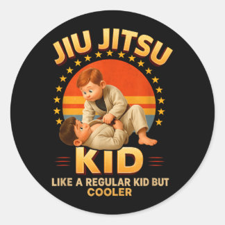 Vintage Jiu Jitsu Kind brasilianisches BJJ Kampfsp Runder Aufkleber