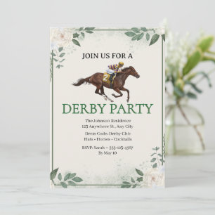Vintage-Jockey-Pferderennen-Derby-Party-Einladung Einladung