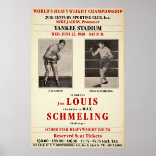 Vintage Joe Lewis vs Max Schmeling Poster