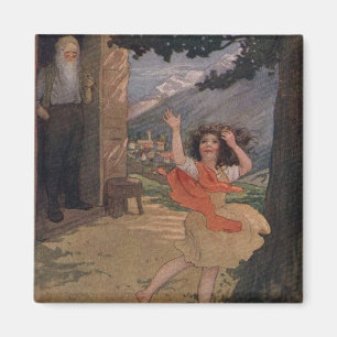 Vintage Johanna Spyri Heidi der Schweizer Alpen Magnet