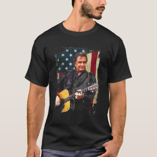 Vintage Johnny Shirt Cash Country Musik Retro Flag
