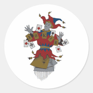 Vintage Joker Runder Aufkleber
