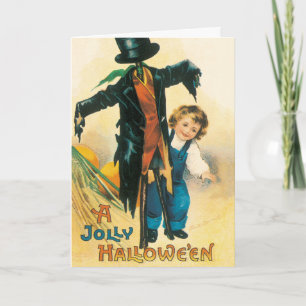 Vintage Jolly Halloween Vogelscheuche Ellen Clapsa Karte
