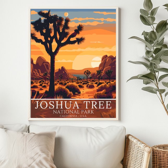 Vintage Joshua Tree National Park - Sunset  Poster (Von Creator hochgeladen)