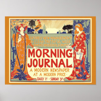 VINTAGE JOURNAL-NEWSPAPER-Titelkopie 1895 MORGEN Poster