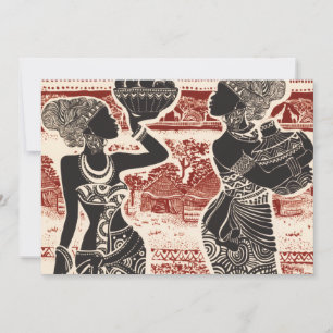 Vintage-Joy-Stammesfrauen aus Afrika Dorf Ankündigung
