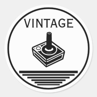 Vintage Joystick Runder Aufkleber