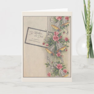 Vintage Jubiläumskarte für Mutter und Vater Karte