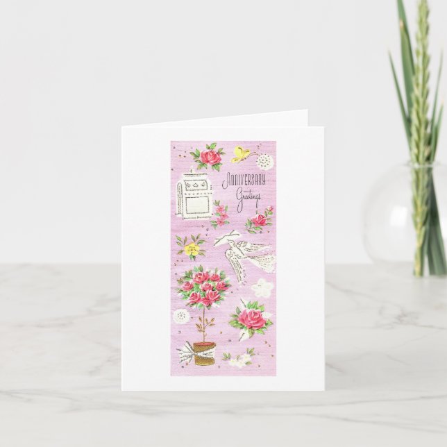 Vintage Jubiläumskarte Karte (Vorderseite)