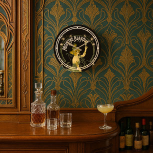 Vintage Jugendstil Absinth Blanqui von Nover Große Wanduhr