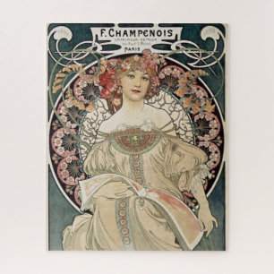 Vintage Jugendstil Alphonse Mucha Illustration Puzzle