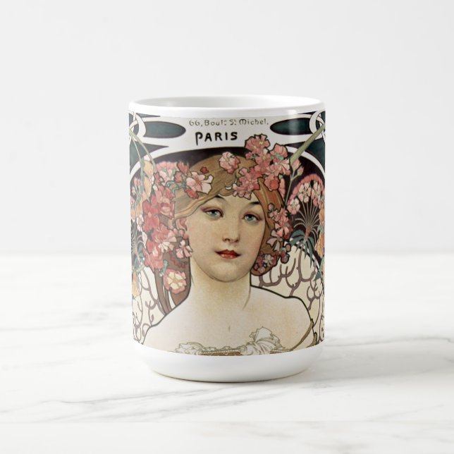 Vintage Jugendstil Alphonse Mucha Kaffeetasse (Mittel)