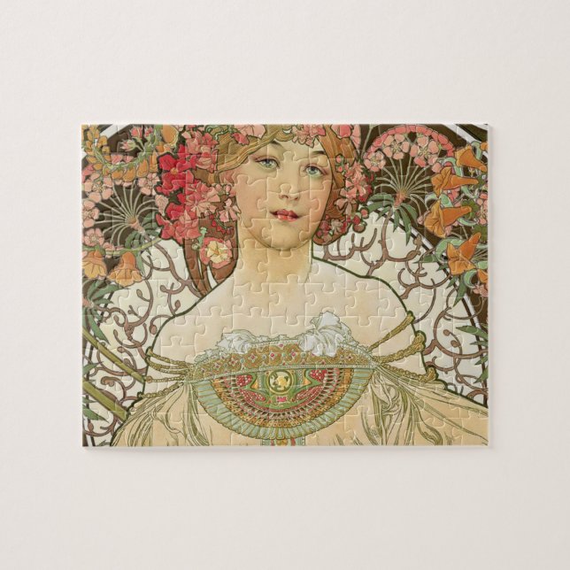 Vintage Jugendstil Alphonse Mucha Puzzle (Horizontal)