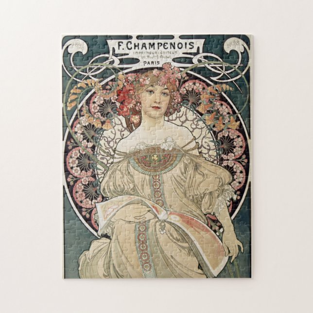 Vintage Jugendstil Alphonse Mucha Puzzle (Vertikal)