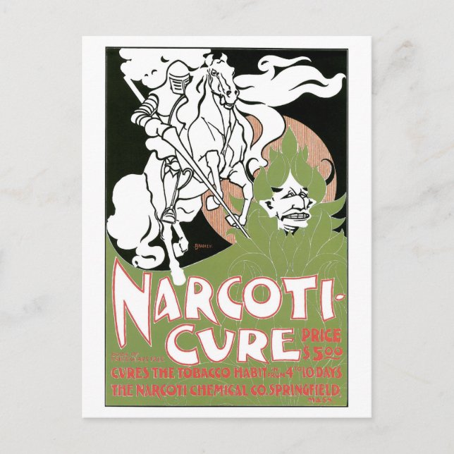 Vintage Jugendstil-Antirauchwerbung Postkarte (Vorderseite)