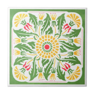 Vintage Jugendstil-Blume Design Fliese