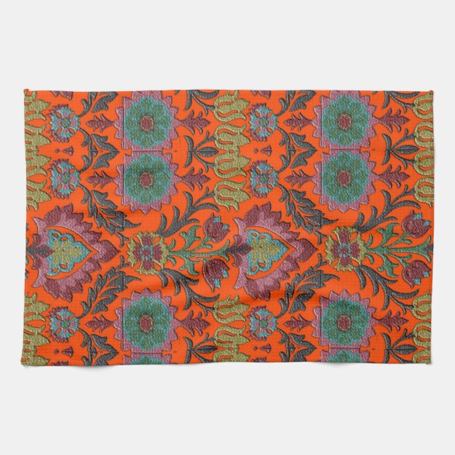 Vintage: Jugendstil Blumengarten Geschirrtuch (Horizontal)